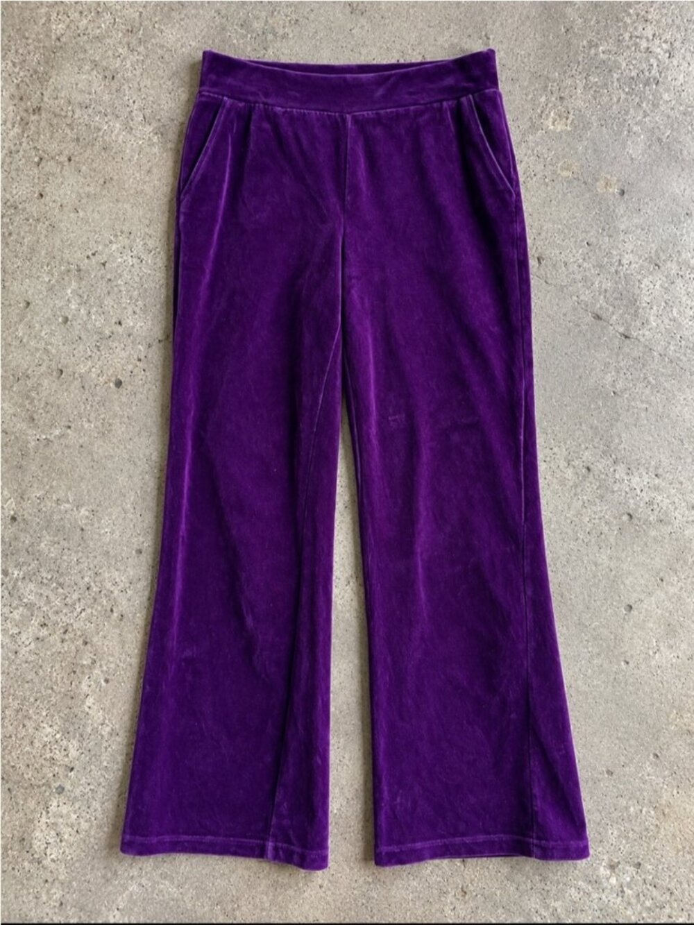 Lauren Ralph Lauren Purple Velour Wide Leg Lounge Pants Woman Small Streetwear